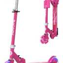 BELEEV V1 Scooters for Kids, 2 Wheel Folding Kick Scooter for Girls Boys, 3 Adjustable Height, Light Up Wheels, Lightweight Scooter with Sturdy Frame, Kickstand for Children 3 to 12 Years Old