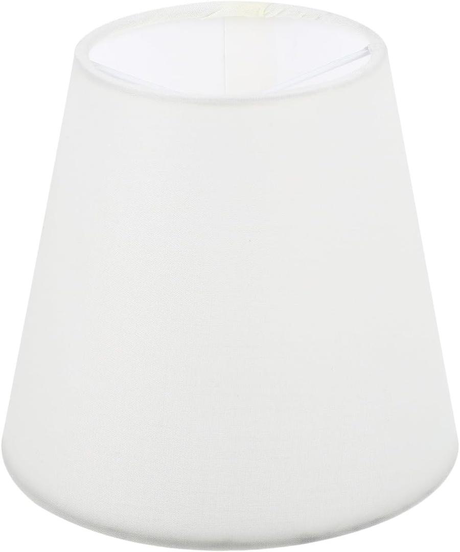 Kichvoe Small Lamp Shade Cloth Lampshade Mini Small White Barrel Shades Clip On Bulb Covers for Table Floor Pendant (Beige)
