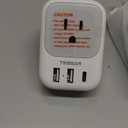 US to UK Plug Adapter 3 Pack, TESSAN Type G Adapter for Travel with 4 Outlets 3 USB Charger(1 USB C), Ireland Power Adaptor for USA to England London Scotland Dubai Singapore Hong Kong Qatar