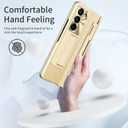 Z Fold 5 Case, One-Piece Housing Hinge Protection Leather ZFold5 Case with Kickstand, Compatible with Samsung Galaxy Z Fold 5 2023 (Gold)