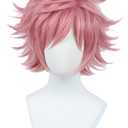 Linfairy Anime Cosplay Wig Short Halloween Costume Hero Wig (pink) not style
