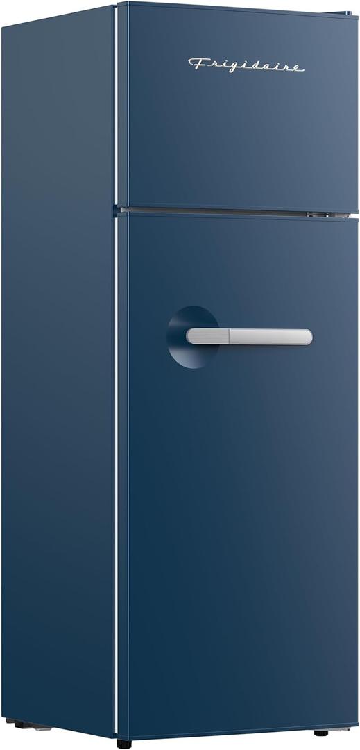 Frigidaire Retro Apartment Size Refrigerator with Top Freezer - 2 Door Fridge with 7.5 Cu Ft of Storage Capacity, Adjustable Spill-Proof Shelves, Door & Crisper Bins, Azure (Blue)