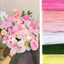 Peryiter 500 Pieces Pipe Cleaners Chenille Stems for Flowers Craft Supplies Bulk Fluffy Fuzzy Sticks for DIY Art Projects Creative Gift Wrapping Party Decorations(Pink Flower,12 Inch)