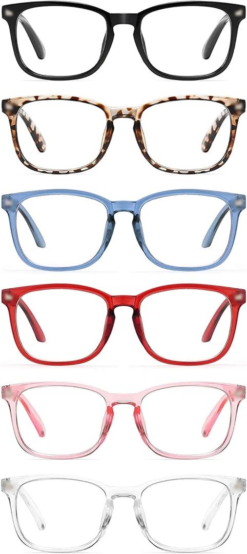 CCVOO Reading Glasses for Women/Men, Eyeglasses, Blue Light Readers for Women/Men, Computer Eye Glasses, Cheaters (6 Pack Mix, +1.5)