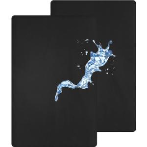 david's kids Waterproof Mini Crib Sheets, 2 Pack Ultra Soft Breathable Mini Crib Mattress Protector for Boys Girls Neutral, Universal Fit for Pack N Play, Playard and Mini Crib Mattresses, Black