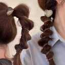 8 Pcs Telephone Line Wire Hair Bands Heart Design Spiral Ponytail Holders Elastic Hair Ties Straight Phone Cord No Damage Coil Hair Accessories for Women