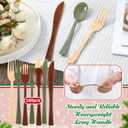 Minatee 180 Pcs Woodland Party Plastic Silverware Heavy Duty Cutlery Sets Disposable Utensils for Holiday Birthday Themed Party Supplies, 60 of Each Forks Knives Spoons