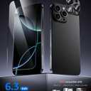 2 Pack for iPhone 16 Pro Screen Protector 9H Hardness Zero Bubble Auto-Dust Removal Installation, Dedicated to iPhone 16 Pro/16Pro Max Camera Lens Protector Metal[1 Pack] Full Coverage Protection