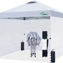 Acepic 10x10 Pop Up Canopy Tent with 3 Removable Sidewalls, 1-Person Setup Pop Up Canopy Tent with 1-Button Push and Wheel Carry Bag, Bonus 8 Stakes and 4 Upgraded Heavy Duty Canopy Weights