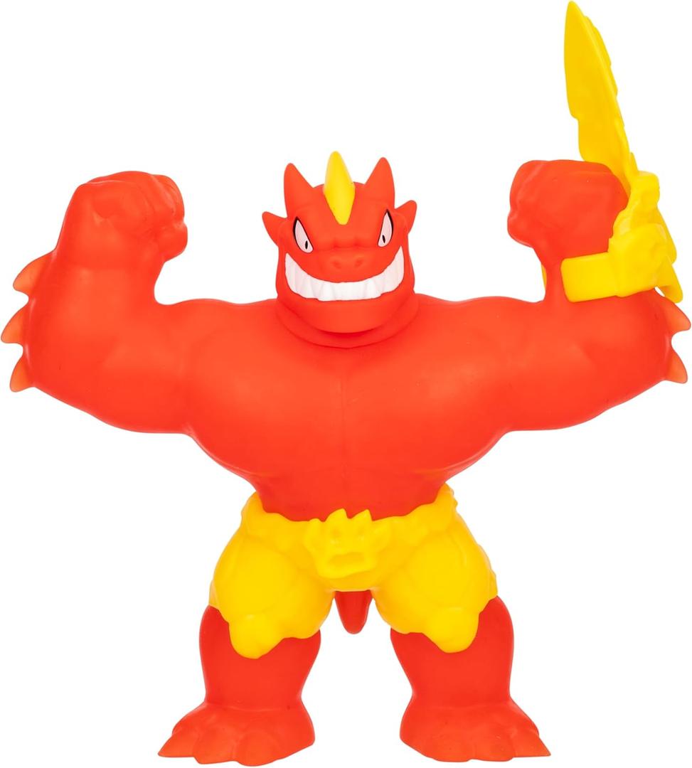 Heroes of Goo Jit Zu Meteor Madness, Stretchy Blazagon Action Figure, with Unique Scrunchy Goo Filling & Meteor Battle Gauntlet, Sensory Toy That Stretch Up to 3X Its Size