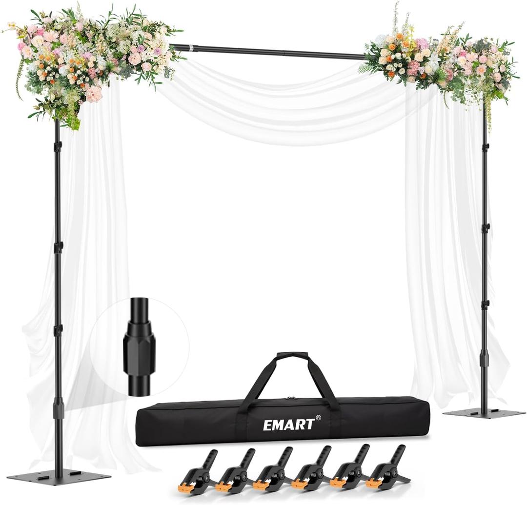 EMART Backdrop Stand, 10x8.5ft Background Stand with Heavy Duty Flat Base