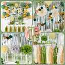 Sage Green Party Decorations Birthday Party Decorations Bridal Shower Balloons Paper Pompoms Fringe Curtain for Birthday Baby Shower Bridal Shower Supplies