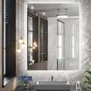 TETOTE 24x32 LED Backlit Mirror Bathroom with Light,3Color White/Warm/Natural,Anti-Fog Lighted Mirror,Dimmable,Vanity Mirror,Wall Mounted