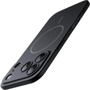 JETech Magnetic Slim Case for iPhone 17 Pro 6.3-Inch, Compatible with MagSafe, Ultra-Thin Lightweight Minimalist Phone Cover with Matte Finish and Full Camera Lens Protection (Black)