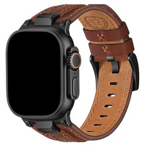 Wristitani Leather Bands Compatible with Apple Watch Band 49mm 46mm 45mm 44mm 42mm for Men, Metal Connector & Genuine Leather Replacement Straps for iWatch Ultra3/2/1 SE3/2/1 Series 11 10 9 8 7 6 5 4
