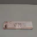 Peakeep Large Display Digital Alarm Clock for Bedrooms, Date Day of Week Desk Table Clocks for Living Room Office, Dimmable 5 Dimmers Plug in Electric Clock, Auto DST (White and Amber)