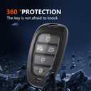 for Hyundai Key Fob Cover with Keychain for Hyundai Sonata Santa Fe Nexo Tucson Palisade 2025 2024 2023 2022