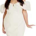 City Chic Womens Dress - JEZ (18 Plus, Oat)