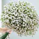 Babys Breath Artificial Flowers, Baby Breath Flowers Artificial Bulk Long Stem Fake Babies Breath Faux Gypsophila White Flowers Artificial for Decoration 4 pack