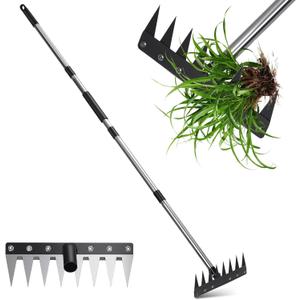 Stainless Steel Weeding Tool withSaw Blade - 4-Section Detachable Handlefor Effortless Gardening, YardWork & Weed Removal