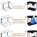 UMDONX Under Sink Organizer 2-Pack Adjustable Bathroom Under Sink Pull-Out Organizer with 5 Adjustable Heights for Kitchen, Bathroom & Laundry Storage