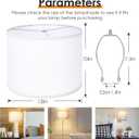 Lamp Shades Set of 2, Drum Lampshades 13" Top x 13" Bottom x 10" High with Spider Fitter, Large Replacement Lamp Shades for Table Lamps, Floor Lamps, Easy Assembly Required (2, White)