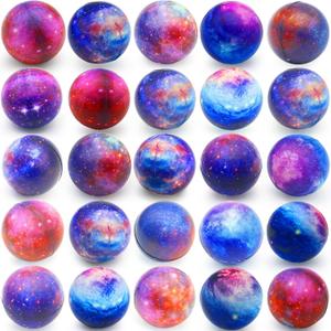 60 Pack Galaxy Stress Balls Bulk for Kids Adults 2.5 Inch Space Squeeze Anxiety Fidget Sensory Balls Children Outer Space Mini Relief Balls for Birthday Party Favors Finger Exercise Carnival Gift