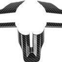 Steering Wheel Cover Trim for Ford Mustang Accessories 2015 2016 2017 2018 2019 2020 2021 2022 2023 Car Interior AccessoriesCarbon Fiber (Black Carbon Fiber)