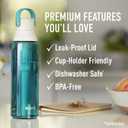 Brita Hard-Sided Plastic Premium Filtering Water Bottle, BPA-Free, Reusable, Replaces 300 Plastic Water Bottles, Filter Lasts 2 Months or 40 Gallons, Includes 1 Filter, Sea Glass - 26 oz.