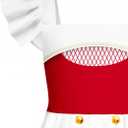 Zombies Dress for Girls Kids Daywalker Outfit Square Neck Dresses Party Halloween (110, Red)