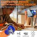 Nicpro New 7-in-1 Magnetic Carpenter Pencils with Sharpener, CP5000 Construction Pencil + Refill, Deep Hole Marker for Construction, Woodworking Pencil with Magnetic, Best Carpenter Tools for Marking
