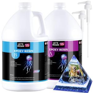2 Gallon Epoxy Resin with Pumps, Bubble Free Resin Epoxy Kit, Crystal Clear Epoxy Resin and Hardener for DIY Art, Molds,Craft