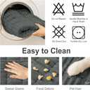 hyha Couch Covers for Dogs Washable, Non Slip Plush Dog Sofa Protectors, Fuzzy Pet Couch Covers for 3 Cushion Sofa Pet Friendly (Dark Grey, 27.6" x 47")
