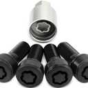 5Pcs Wheel Lock Spare Tire Anti-Theft Bolts Fit for BMW 228i 328d 328i 335i 428i 435i 528i 535d 535i 650i X1 X2 X3 X4 X5 X6 X7 Z4 M2 M3 M4, Only Replace Model M14x1.25 Bolts