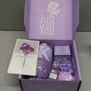 Gifts for Women, Mom, Wife, Girlfriend, Sister, Friends, Her - Unique Birthday, Christmas, Valentine's Day, Mothers Day Gifts - Initial Lavender Spa Gift Basket Set (K)