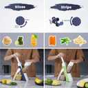 SupMaKin Safe Mandoline Slicer for Kitchen, Potato Slicer, All in 1 Vegetables Slicer and Chopper, French Fry Cutter, Adjustable Thickness, Dishwasher Safe Chopping Artifact Gift (Blue)