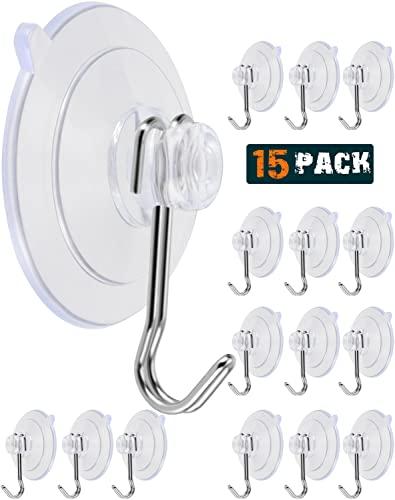 LUPYJI Suction Cup Hooks, Transparent PVC Removable Reusable, for Glass Windows, Mirrors, Doors, Tiles, 11 Pack