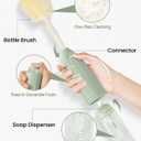 Baby Bottle Brush Set [Push-Press + Bendable Bottle Brush: 360Comprehensive Cleaning] Baby Bottle Cleaner Brush Set for Baby Bottle/Nipple/Straw/Breast Pump Drying Rack and Travel Bag Included (Green)