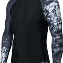 HUGE SPORTS Men's Swim Shirts Long Sleeve UPF 50+ Rash Guard Sun Shirts UV Sun Protection (Lion) S 