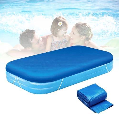 Nirvany Rectangular Pool Cover, Fits 120 in x 72 in Inflatable Rectangle Swimming Pool Cover, Dustproof Rainproof Waterproof Square for Garden Outdoor Paddling Family Pools Protector Blue