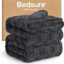 Bedsure GentleSoft Blankets Queen Size for Bed - Super Soft Cozy Blanket for Kids Girls, Large Fuzzy Fleece Throw for Bedroom Decor, Dark Grey, 90x90 Inches