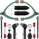 12PC Front End Kit for 2007-2013 Chevy Silverado 1500 GMC Sierra Suburban Yukon XL 1500 Tahoe Escalade ESV EXT 2 Upper Control Arms 2 Sway Bars 2 Lower Ball Joints 2 Boots 4 Tie Rods (12PCS)