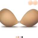 VOCH GALA Sticky Bra Push Up for Women, Strapless Backless Bras for Wedding/Parties/Events, Comfortable Adhesive (Tan)