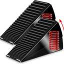 2 Pack Door Stoppers for Bottom of Door - Adjustable Spring Heavy Duty Door Stop Wedge,Non-Slip Strongest Grip,3 inches High Large Rubber Metal Doorstop Suits Commercial,Home,Carpet,Tile,Wood