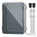Joinfworld Lockable Outdoor Weatherproof Electrical Box for Electronics Outside 11.4x7.5x5.5 Weather Proof Electrical Box Plastic Nema 4 Enclosure Clear