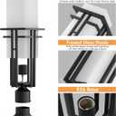 Outdoor Post Light Fixture - Aluminum Lamp Posts Outdoor Lighting, Outdoor Lightpost Lantern with 3-Inch Pier Mount Base Outside Pole Lighting for Porch Garnden (17.3''H, 1 pc)
