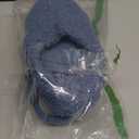 HomeTop Women's Fuzzy Curly Fur Memory Foam Loafer Slippers with Polar Fleece Lining, 7.5