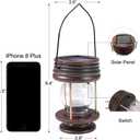 Pearlstar Solar Lantern Outdoor Waterproof Hanging Solar Garden Lights - 2 Pack Solar Powered Landscape Christmas Lanterns with Retro Design for Patio, Yard, Garden and Pathway Decor (Warm Light)