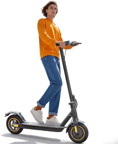 Electric Scooter - Max 19Miles Range Powerful 600W with 10" Solid Tires, Portable Folding Commuting E Scooter for Adults with Double Braking System and App