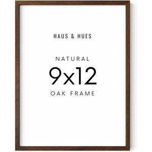 HAUS AND HUES 9x12 Walnut Oak Frame - Wooden Poster Holder, Rustic Display (Standalone, Set of 1) HAUS AND HUES 9x12 Walnut Oak Frame - Wooden Poster Holder, Rustic Display (Standalone, Set of 1)